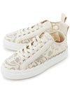 Lauren Lace Low Top Sneakers Mild Beige - CHLOE - BALAAN 3