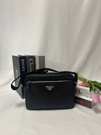 Vitello Triangle Logo Cross Bag Black - PRADA - BALAAN 2