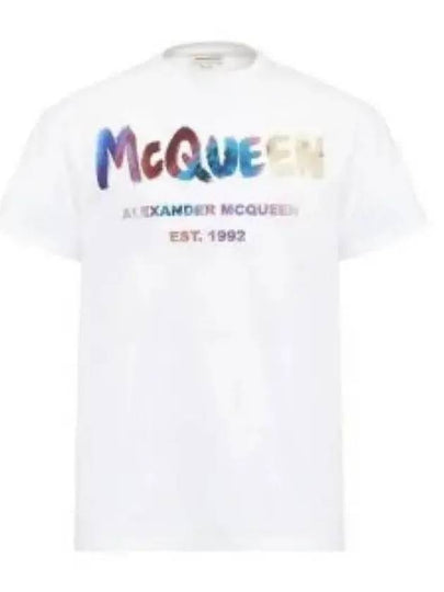 Graffiti Logo Short Sleeve T-Shirt White - ALEXANDER MCQUEEN - BALAAN 2