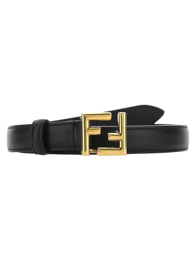 FF Logo Buckle Belt Black Gold - FENDI - BALAAN 1