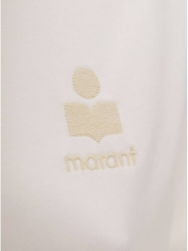 'Aby' White Crewneck T-Shirt With Small Logo Print Woman Isabel Marant Etoile - ISABEL MARANT ETOILE - BALAAN 3