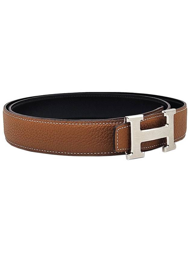 Hermes H Buckle Reversible Leather Men s Belt B Engraved - HERMES - BALAAN 3