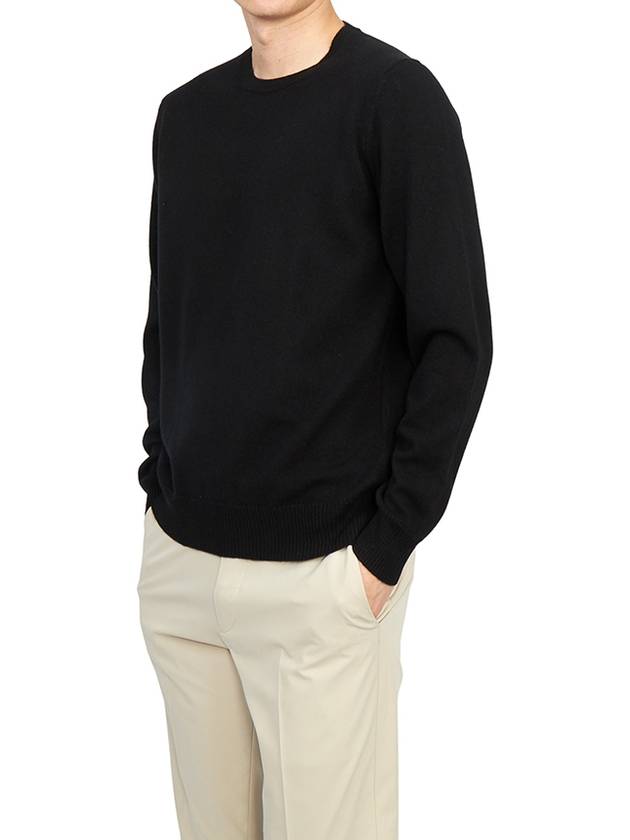 Men's Crew Neck Cashmere Knit Top Black - DRUMOHR - BALAAN 6