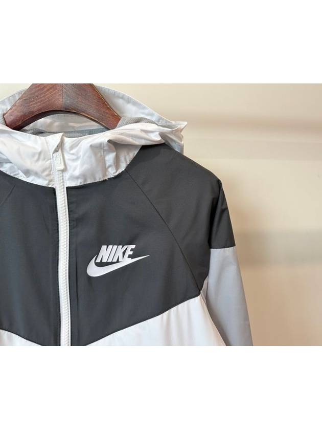 Kids Loose Hip-Length Hooded Jacket White - NIKE - BALAAN 3