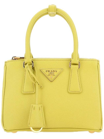 Galleria Saffiano Mini Bag Yellow - PRADA - BALAAN 1