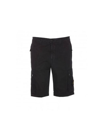 Logo Cotton Slim Cargo Shorts Navy - STONE ISLAND - BALAAN 1