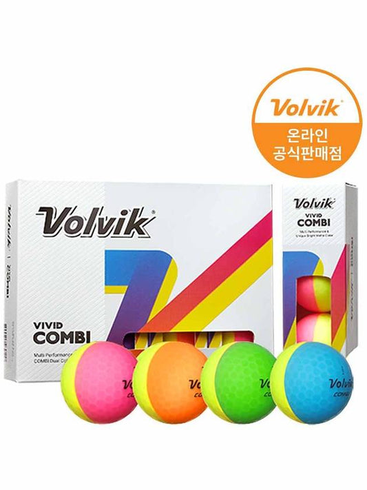 Half-Half-Ball Vivid Combi Half-Half Ball Golf Ball 12 Balls - VOLVIK - BALAAN 1