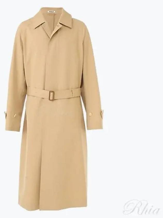 Wool Max Canvas Soutien Collar Coat A23SC01WC Light Beige - AURALEE - BALAAN 1