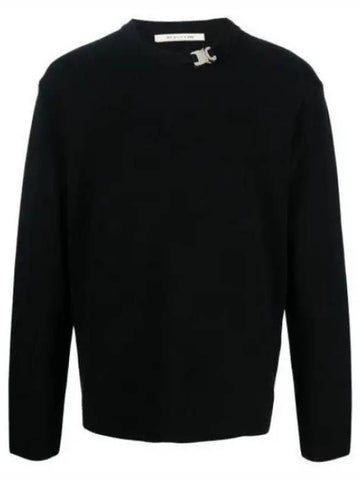 1017Alix BUCKLE CREWNECK SWEATER AUKN0199YA01 BLK01 Buckle crew neck sweater 1005336 - 1017 ALYX 9SM - BALAAN 1