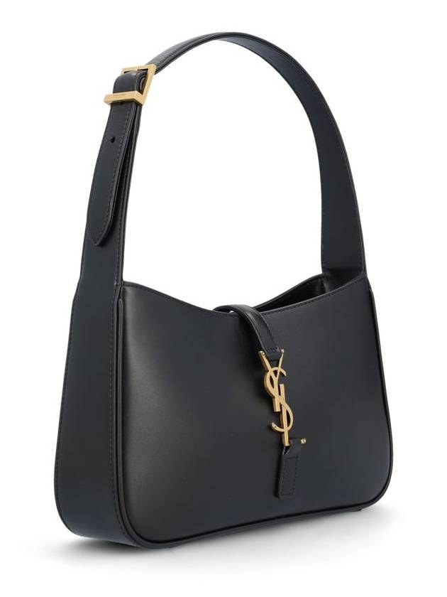 Le 5 A 7 Smooth Leather Hobo Shoulder Bag Black - SAINT LAURENT - BALAAN 4