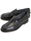 Stamped Monogram Semi-Shiny Leather Loafers Black - TOD'S - BALAAN 2