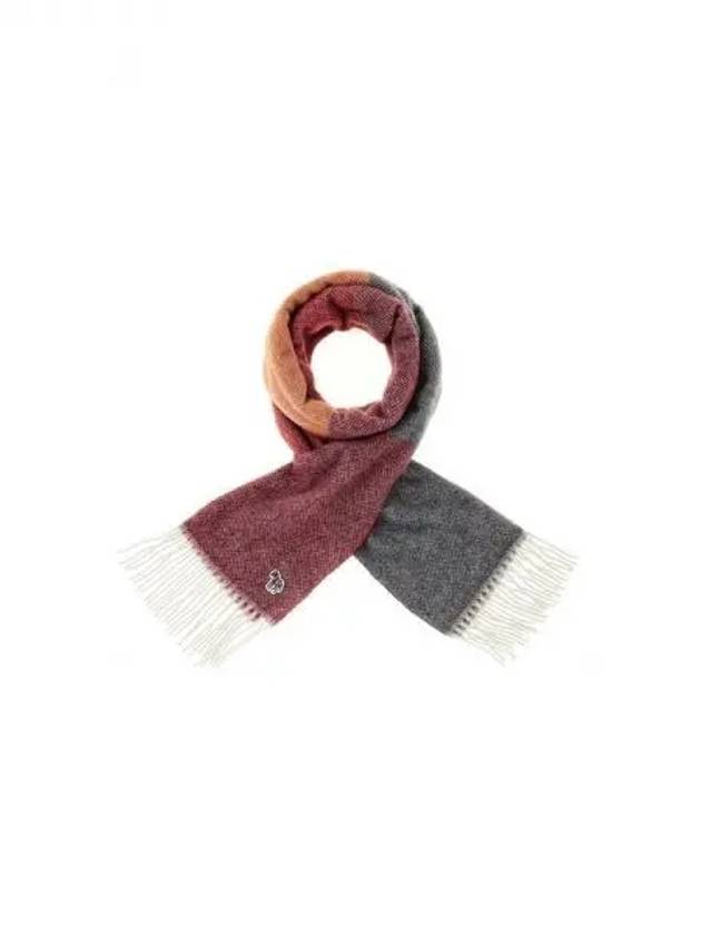 PS Color Block Wool Scarf Red 270916 - PAUL SMITH - BALAAN 1