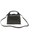 Intrecciato leather mini hop crossbody bag khaki - BOTTEGA VENETA - BALAAN 5