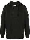 Compass Patch Crew Neck Hoodie Black - STONE ISLAND - BALAAN 1