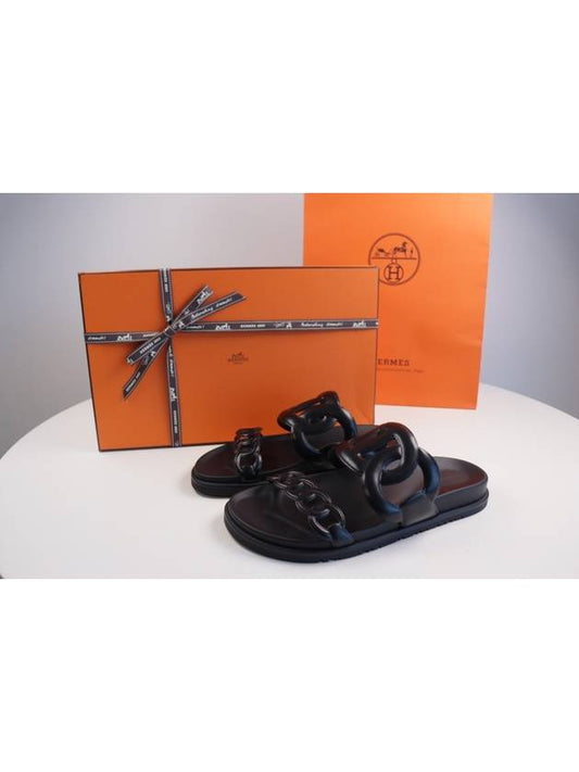 Extra Suede Sandals Noir - HERMES - BALAAN 2