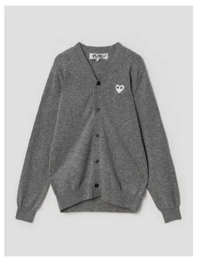 Unisex White Heart Wappen Spring Fall Cardigan Light Gray Domestic Product GM0024010927797 - COMME DES GARCONS PLAY - BALAAN 1