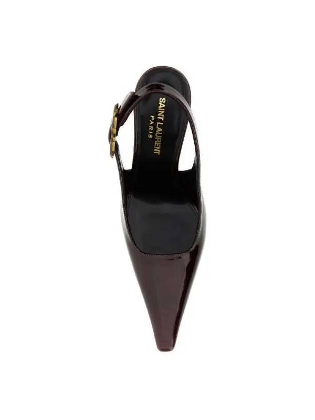 Dune Patent Leather Slingback Heels Marron Glace - SAINT LAURENT - BALAAN 4