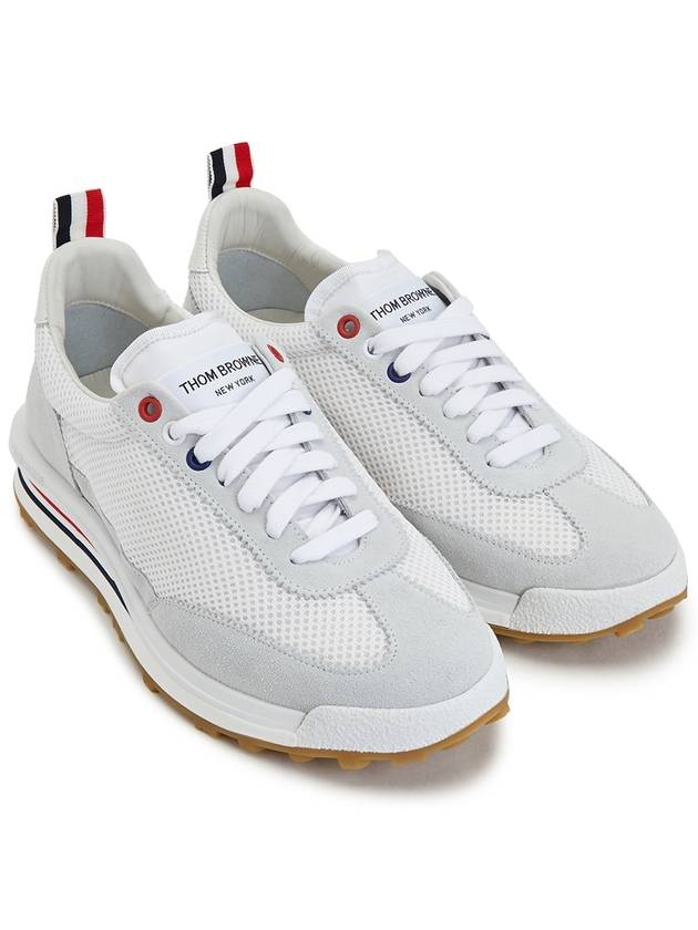 Fine Kid Suede Tech Runner White - THOM BROWNE - BALAAN 4