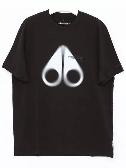 Maurice Logo Print Short Sleeve T-Shirt Black - MOOSE KNUCKLES - BALAAN 2