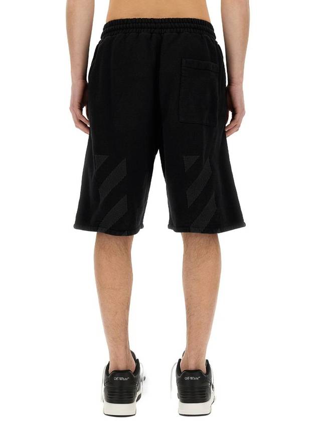 short pants OMCI013S24FL E002 1001 BLACK - OFF WHITE - BALAAN 4