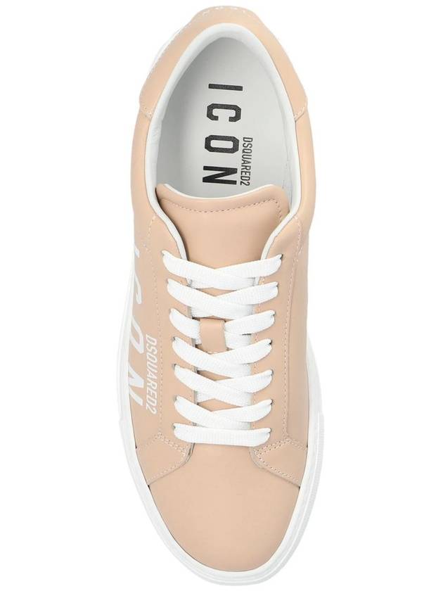 Women Logo Icon Low Top Sneakers Beige - DSQUARED2 - BALAAN 7