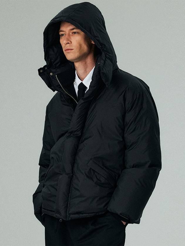 Unisex Overfit Hood Duck Down Black - LMN3011 - BALAAN 1