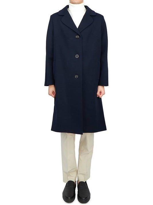 Signature Stitch Wool Single Coat Navy - MAISON MARGIELA - BALAAN 2