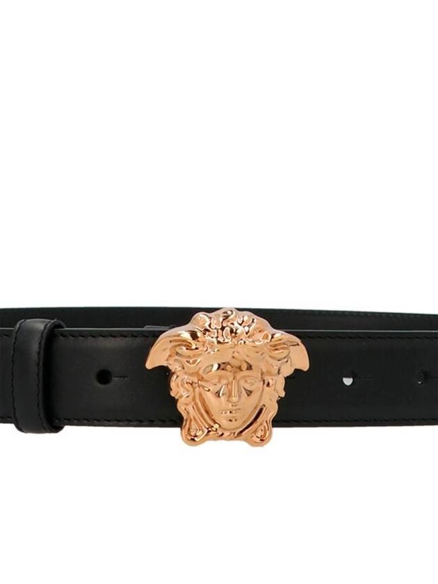 Medusa Gold Hardware Leather Belt Black - VERSACE - BALAAN 4