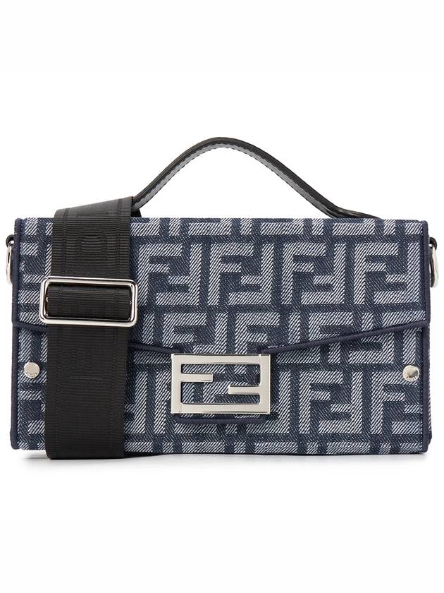 Soft Trunk Baguette Leather Cross Bag Dark Blue - FENDI - BALAAN 2