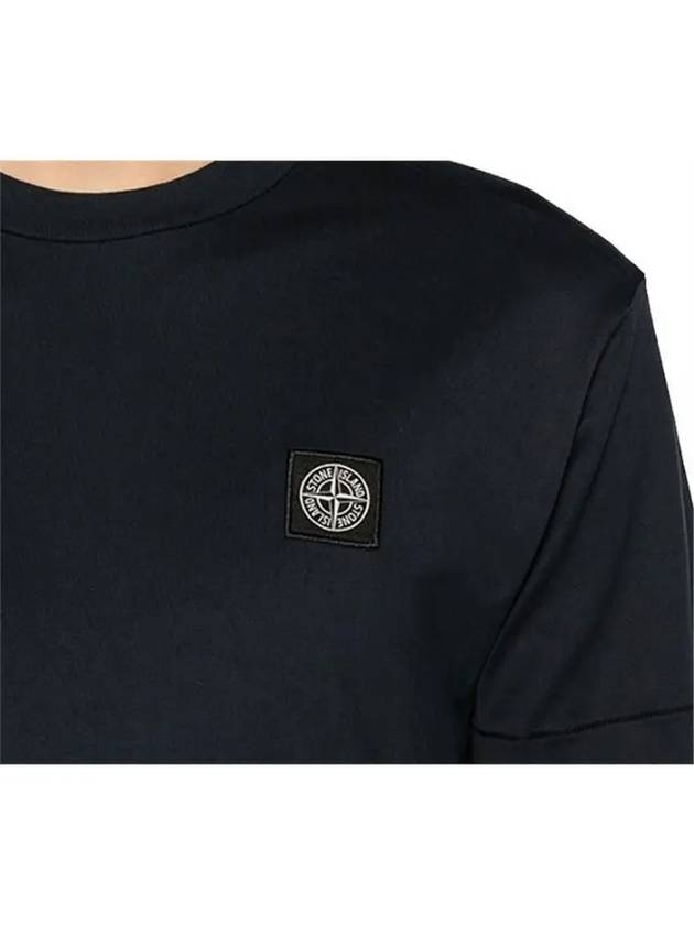 Logo Patch Short Sleeves T-Shirt Black - STONE ISLAND - BALAAN 4