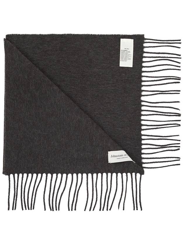 Iconic HA0700 CHARCOAL Cashmere Muffler Scarf - JOHNSTONS OF ELGIN - BALAAN 3