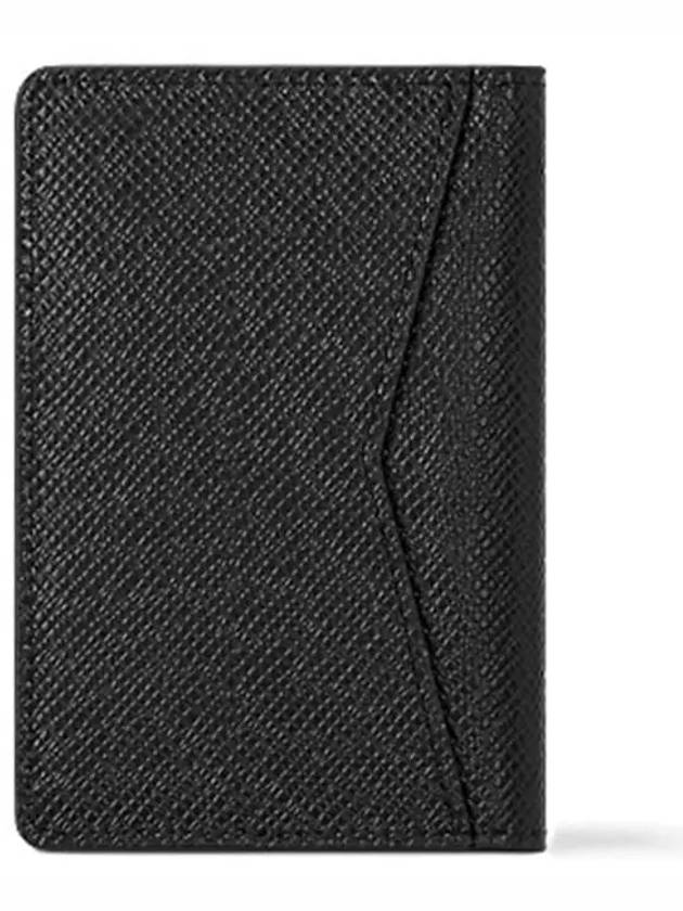 Pocket Organizer Taiga Leather Card Wallet Black - LOUIS VUITTON - BALAAN 7