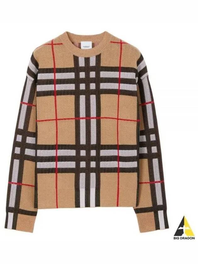 Vintage Check Crew Neck Knit Top Archive Beige - BURBERRY - BALAAN 2