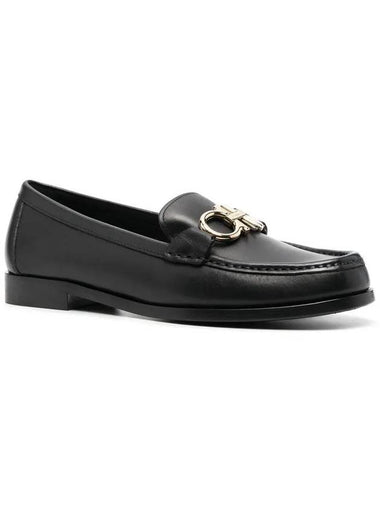 ROLO Double Gancini Loafer Black 0728415 - SALVATORE FERRAGAMO - BALAAN 1