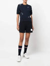 Embroidered Flower Dolman Short Sleeve T-Shirt Navy - THOM BROWNE - BALAAN 7