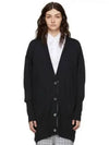 Back Stripe Cardigan Dark Grey - THOM BROWNE - BALAAN 2