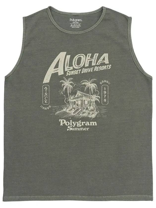 ALOHA PIGMENT DYED SLEEVELESS OLIVE - POLYGRAM - BALAAN 3