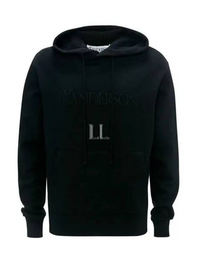 Embroidery Logo Drawstring Hoodie Black - JW ANDERSON - BALAAN 2