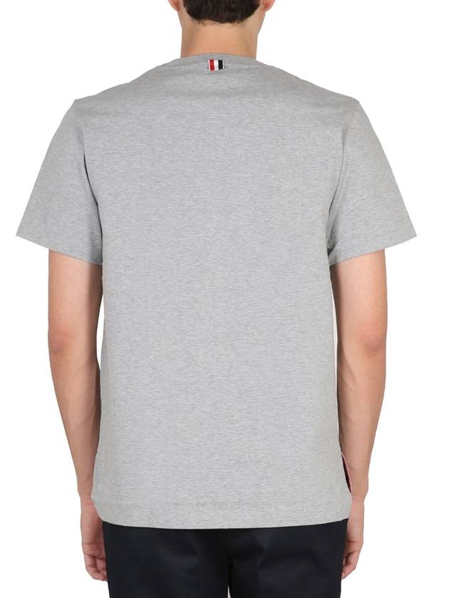 Men's Side Slit Relaxed Short Sleeve T-Shirt Light Grey - THOM BROWNE - BALAAN 7