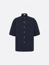 Oblique Overfit Short Sleeve Shirt Navy - DIOR - BALAAN 2