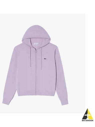 Women s Wool Hooded Zip Up Sweater Light Purple - LACOSTE - BALAAN 1