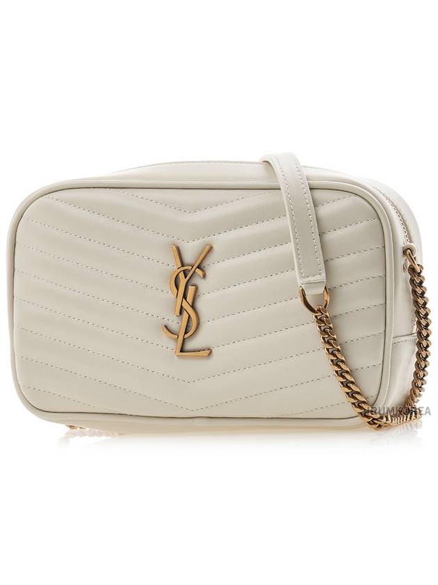 Lou Small Leather Cross Bag White - SAINT LAURENT - BALAAN 3