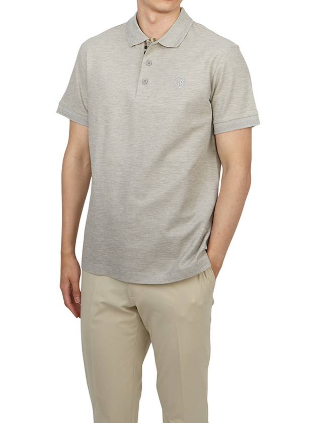 Embroidered Logo Short Sleeve Polo Shirt Grey - BURBERRY - BALAAN 6