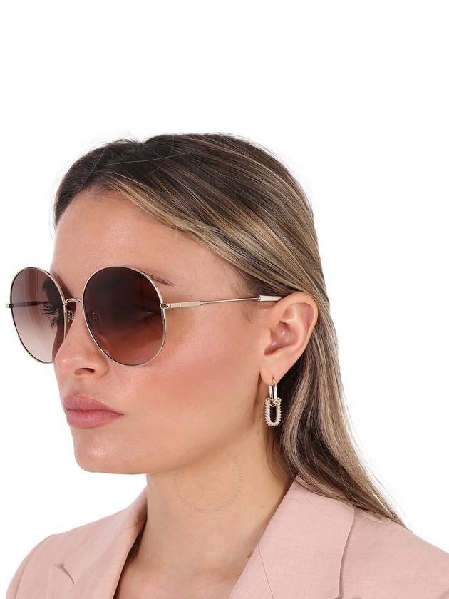 Eyewear Round Metal Sunglasses Brown - SALVATORE FERRAGAMO - BALAAN 3