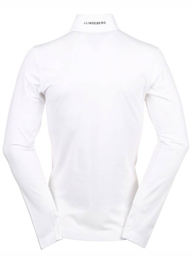 Men's Luke Quarter Zip Mid Layer Long Sleeve T-Shirt White - J.LINDEBERG - BALAAN 3