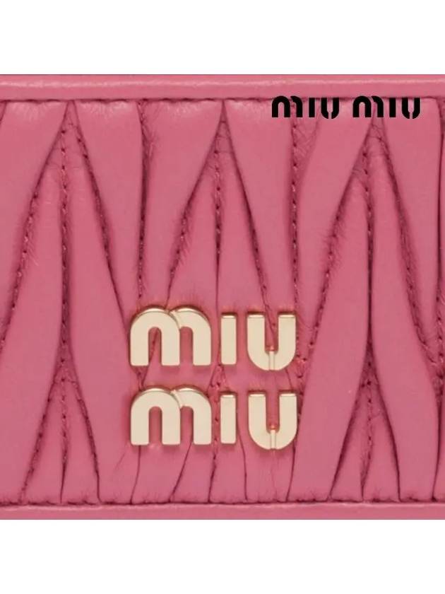 Matelasse Nappa Leather Card Wallet Begonia Pink - MIU MIU - BALAAN 5