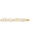 Enamel Metal Hair Clip Gold White - MIU MIU - BALAAN 1