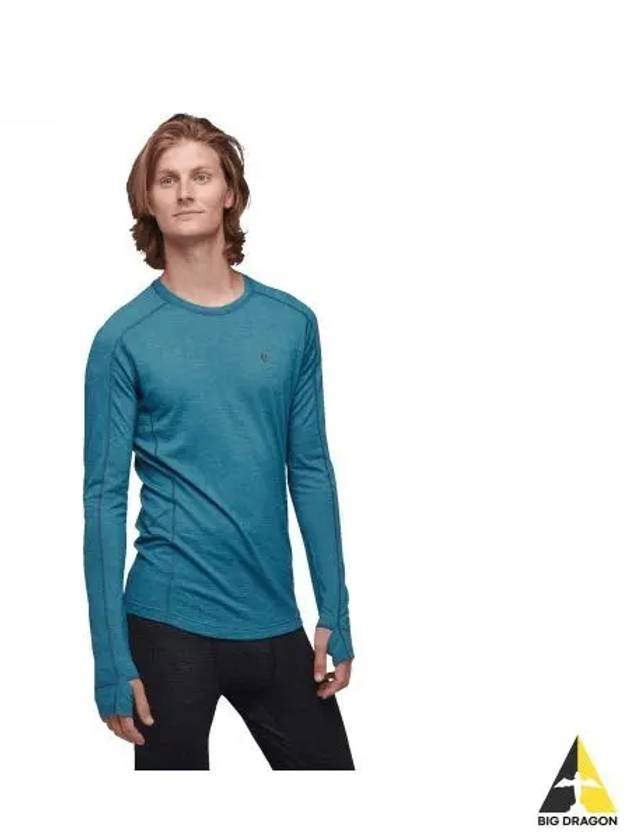 BLACK DIAMOND Solution 150 Merino Base Crew MENS NAMAP760020 - BLACK & BROWN - BALAAN 1