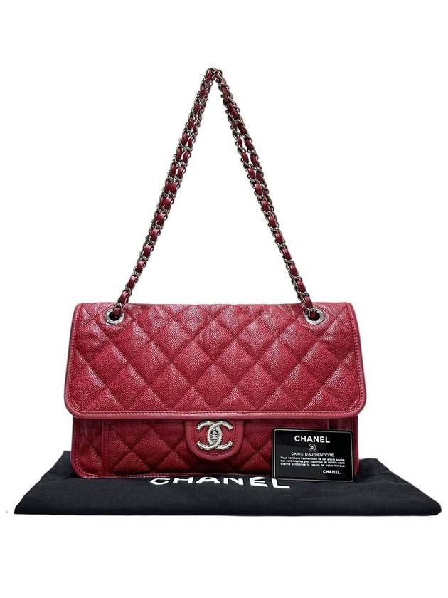 A67528 Red Caviar Skin French Riviera Chain Shoulder Bag - CHANEL - BALAAN 10