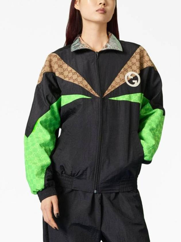 Nylon Zipper Windbreaker Jacket Black - GUCCI - BALAAN 5